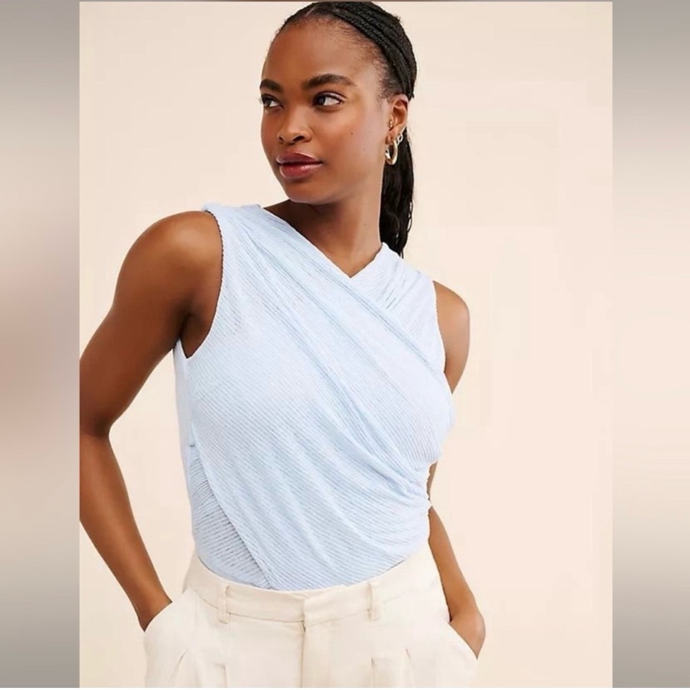 NWT Sovere WomensLight Blue Sleeveless Bodysuit Size S